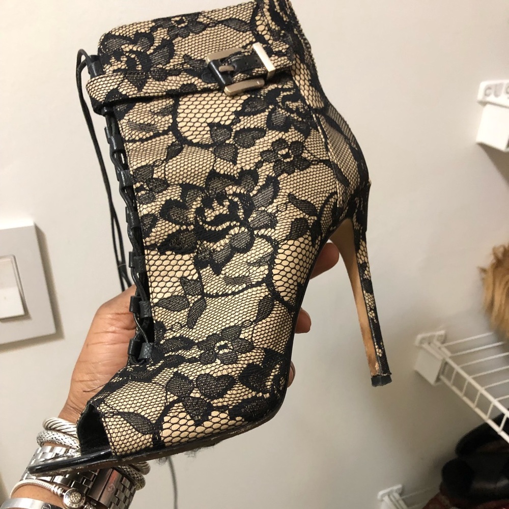 Lace Peep-Toe Booties